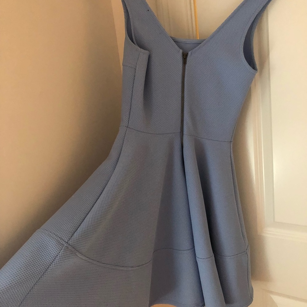 Light Blue mesh overlay Lulu’s dress